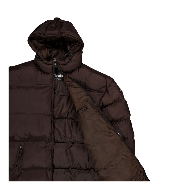 Doudoune Hood Extra Long Schot Dark Brown