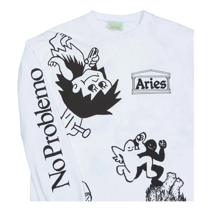 Graphic Mashup Ls Tee White