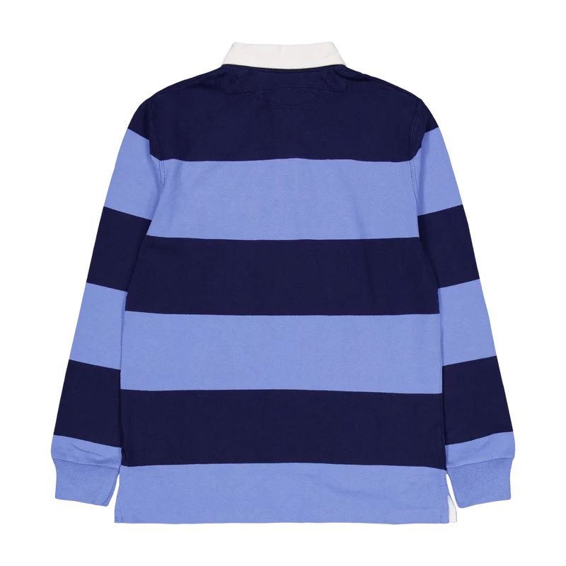 Classic Fit Striped Jersey Rugby Shirt Newport Navy Multi