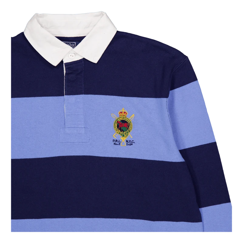 Classic Fit Striped Jersey Rugby Shirt Newport Navy Multi