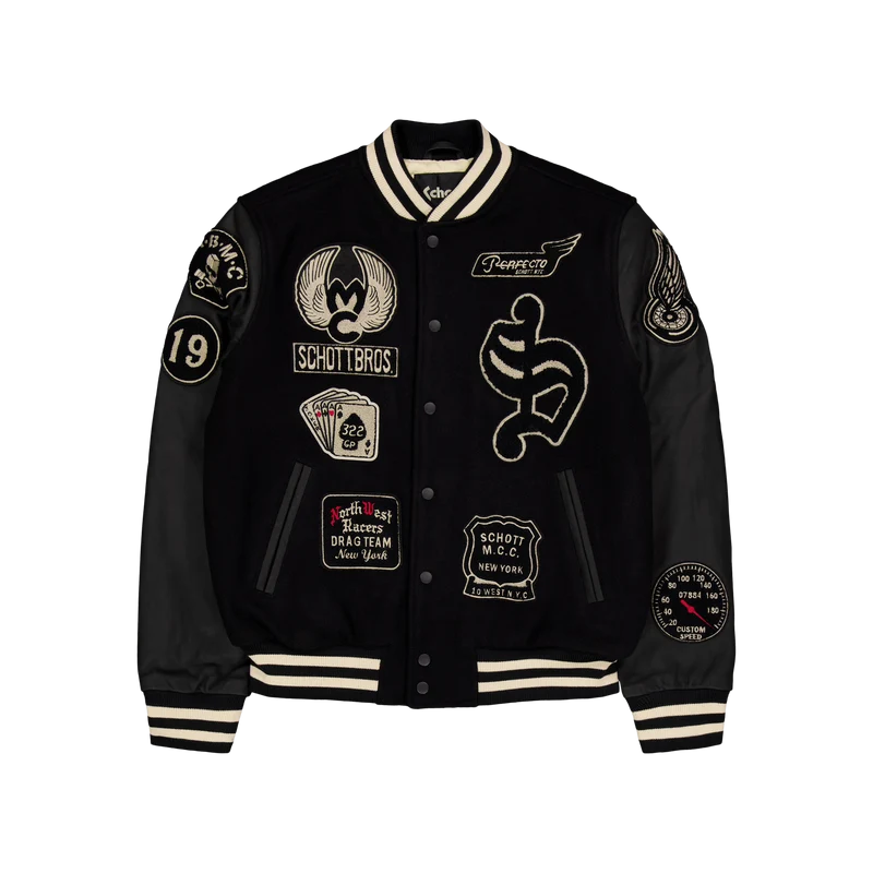 Teddy Avec Badges Schott Black/black