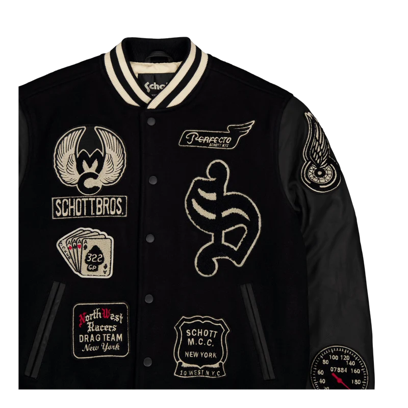 Teddy Avec Badges Schott Black/black
