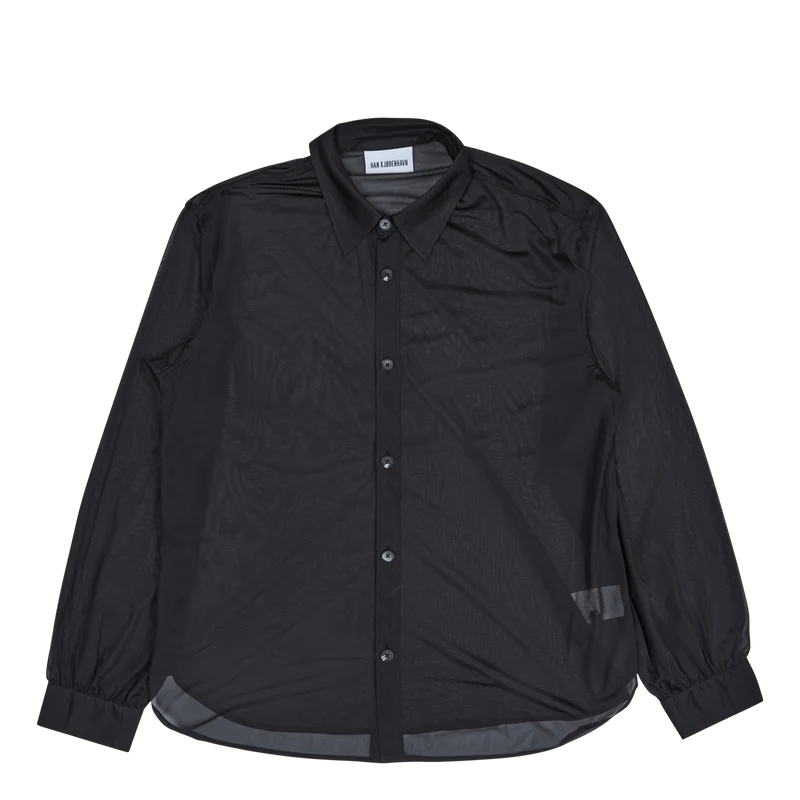 Gather Cuff Shirt Black