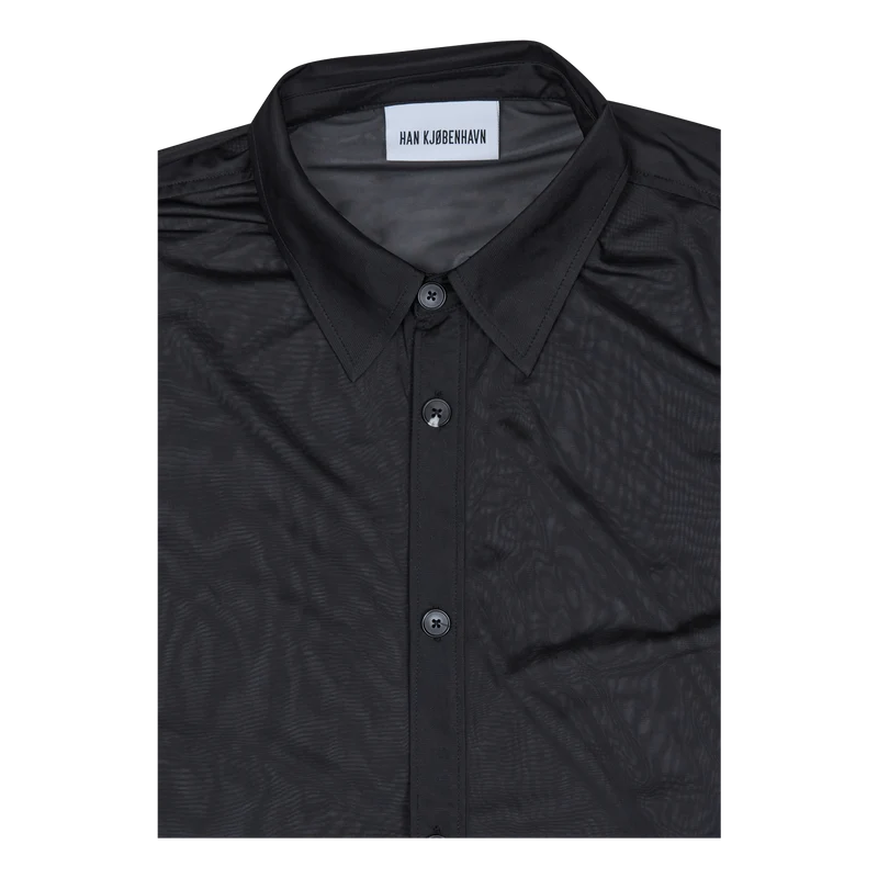 Gather Cuff Shirt Black