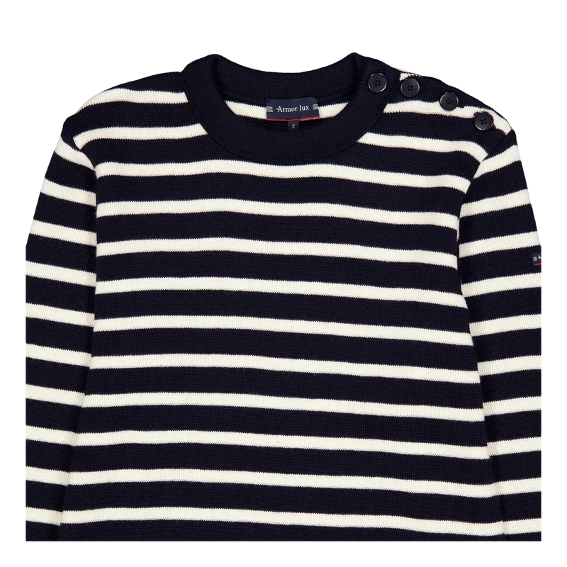 Pull Marin Rayé "fou Rich Navy/nature