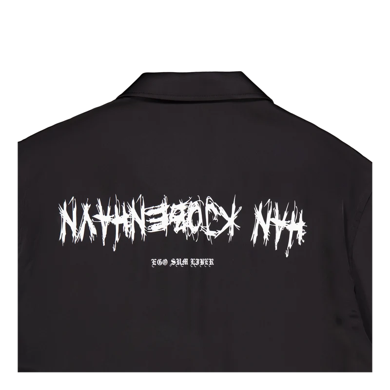 Upside Down Satin Summer Shirt Black