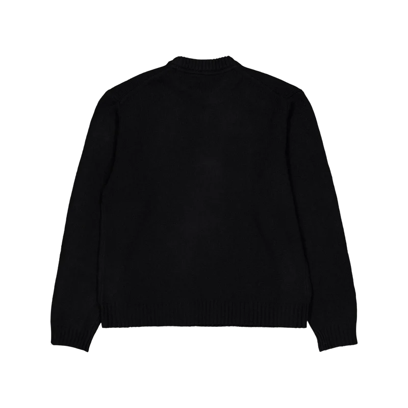 Intarsia Logo Crewneck Knit Black