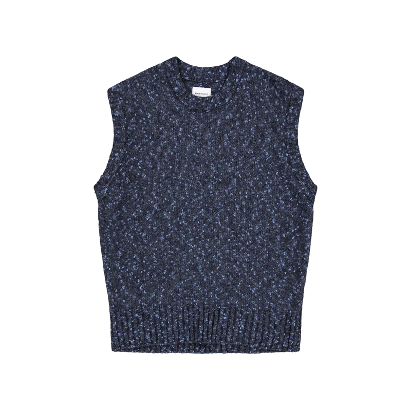 Manfred Tweed Vest Light Stone Blue