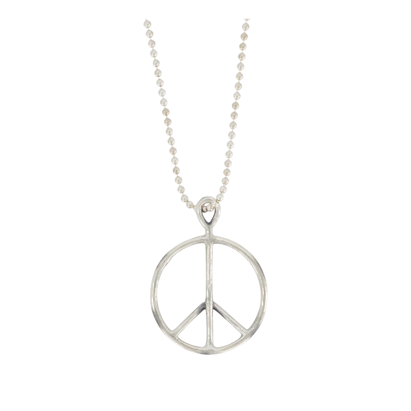Peace Pendant - Ball Chain / 9 Silver