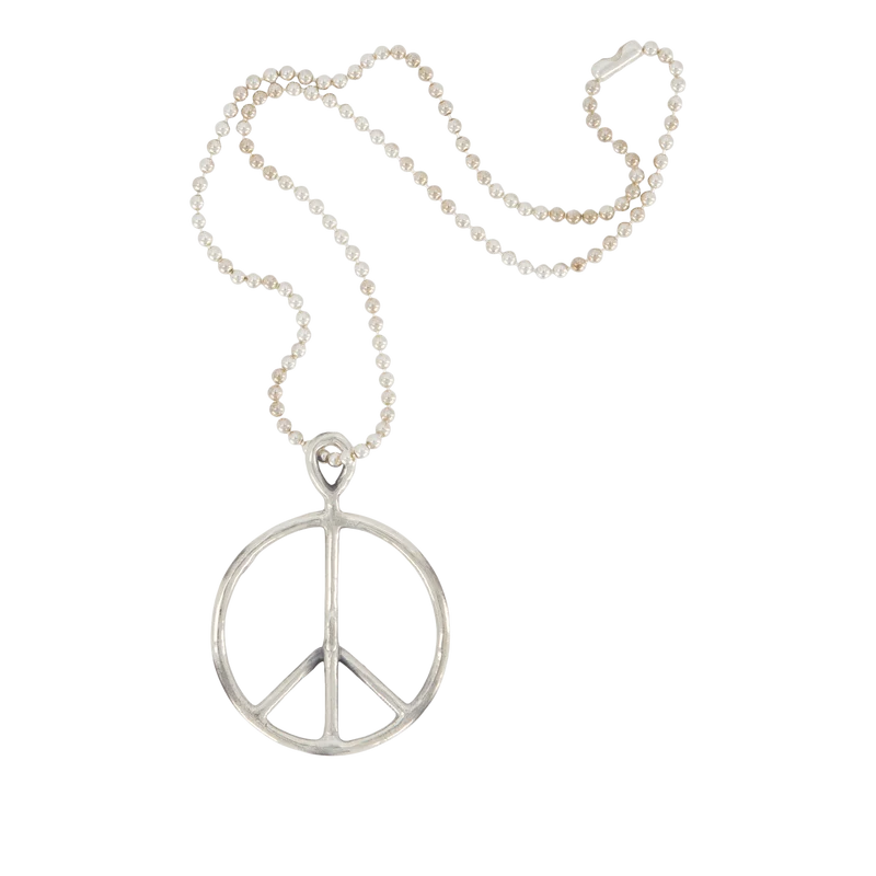 Peace Pendant - Ball Chain / 9 Silver