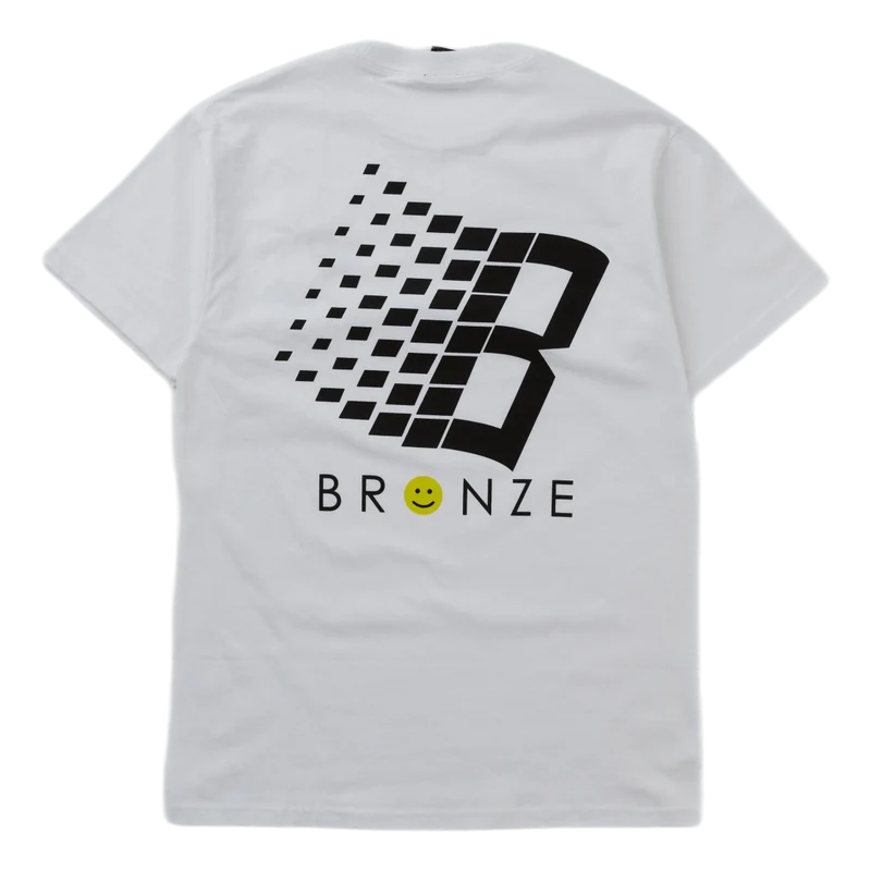 Smiley B Logo Tee Back & Front White