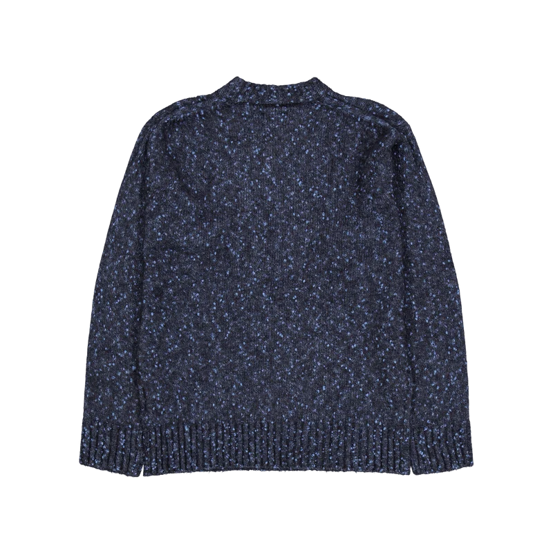 Rasmus Relaxed Tweed V-neck Sw Light Stone Blue