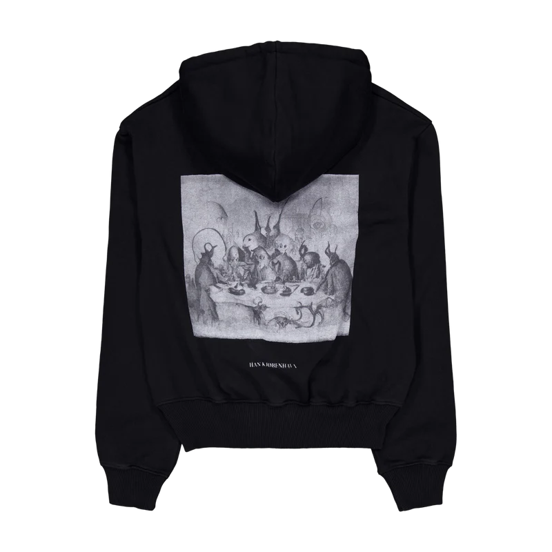 Supper Cropped Relaxed Hoodie Black