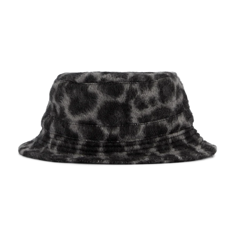 Bucket Hat Lined Black / White Leopard