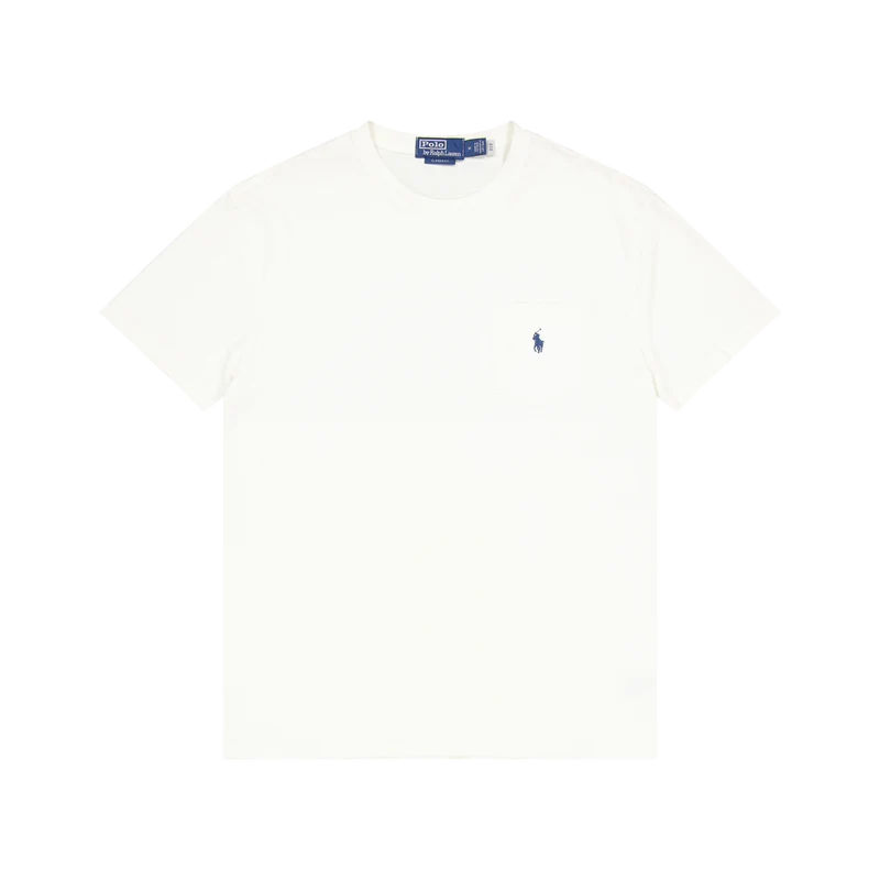 Classic Fit Cotton-Linen Pocket T-Shirt Antique Cream