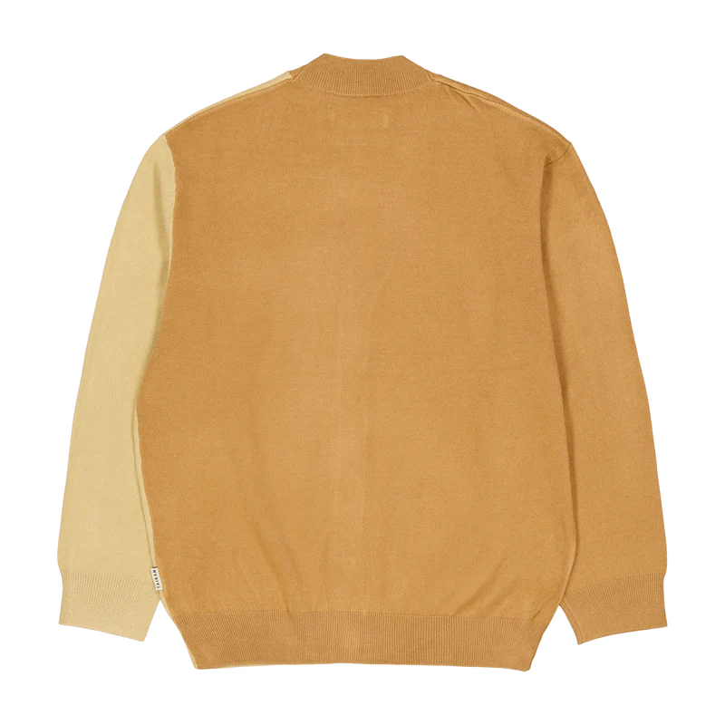 Colour Blocked Cardigan-tan/cr Tan/cream