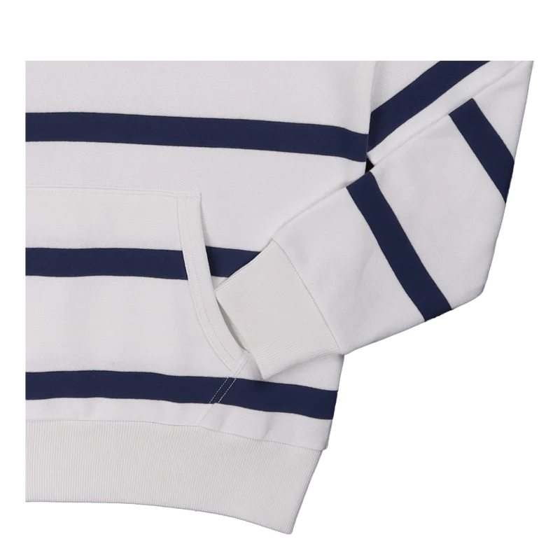 The RL Fleece Striped Rugby White/Light Navy