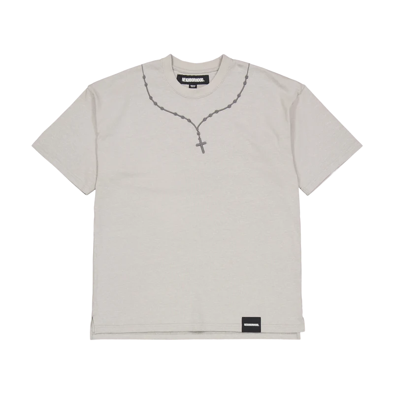 Cross Embroidery Crewneck Ss Gray