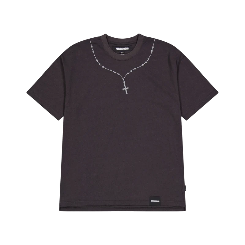 Cross Embroidery Crewneck Ss Black