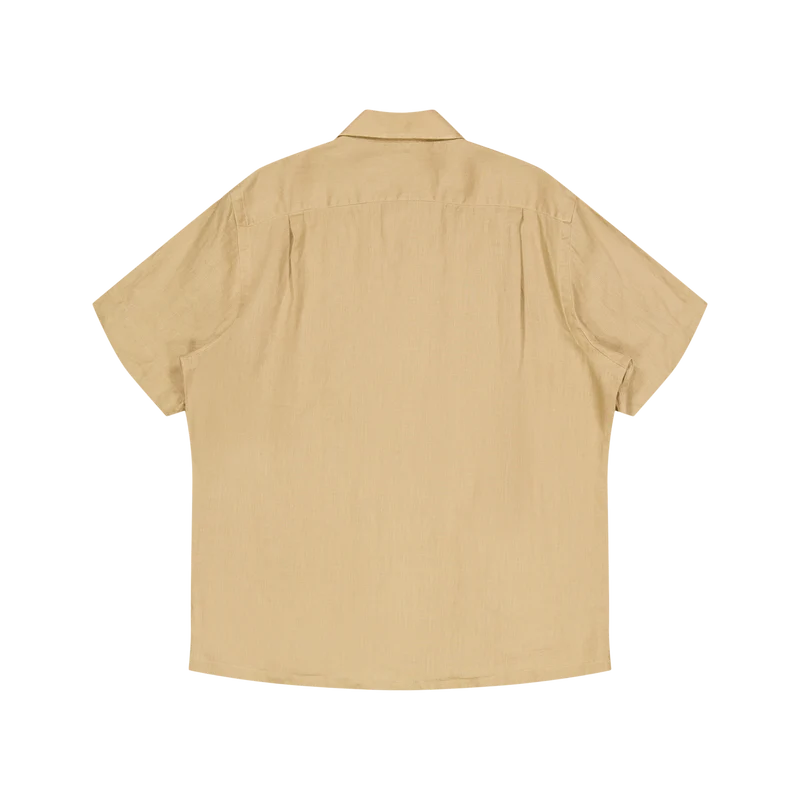 Classic Fit Linen Camp Shirt Vintage Khaki