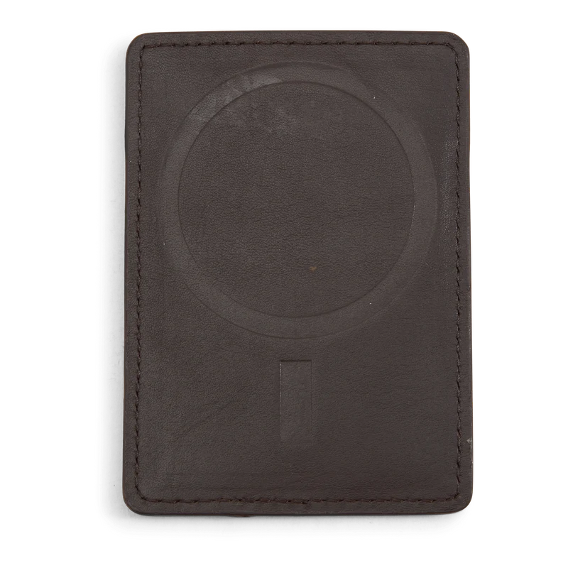 Nappa Leather Magnetic Card Case Brown