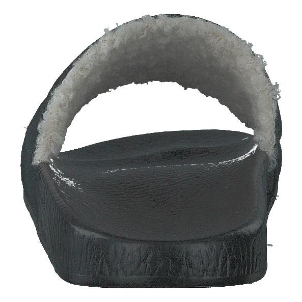 Faux-Shearling–Lined Suede Slide Black