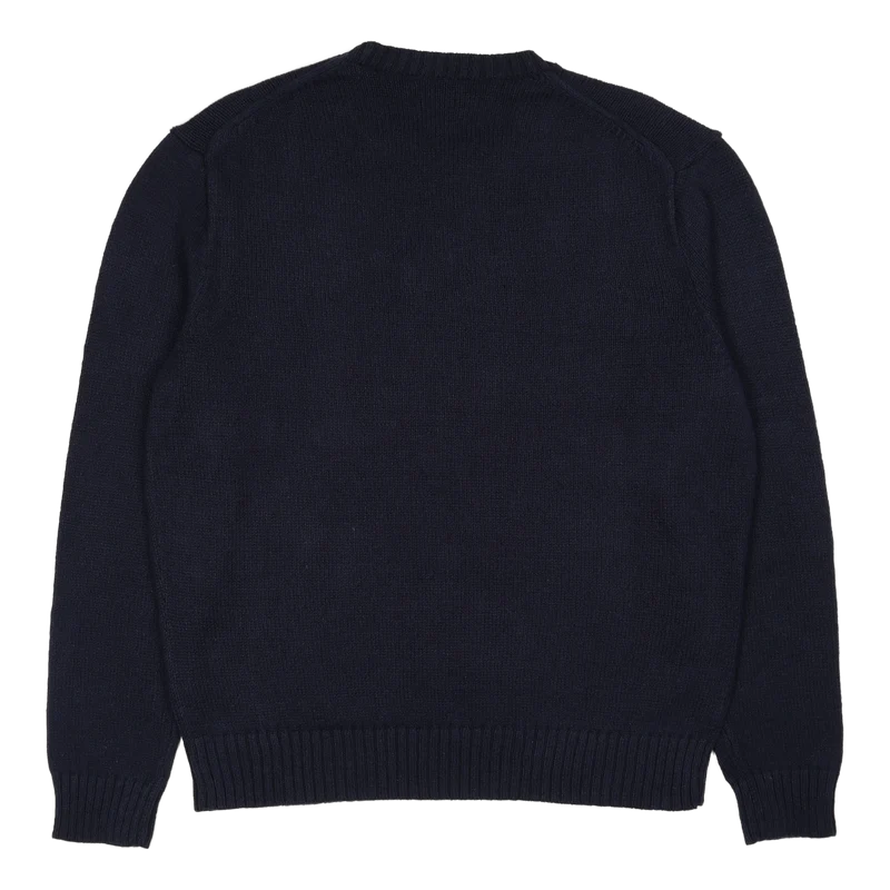 Polo Bear Cotton-Linen Sweater Navy