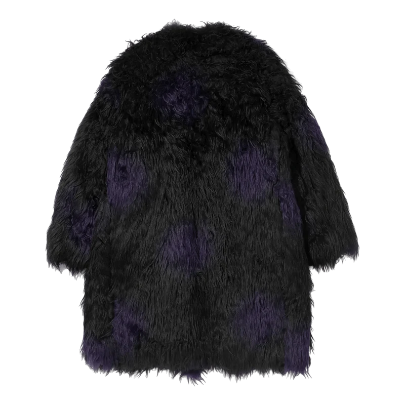 Gown Coat - Acrylic Fur / Blur Black