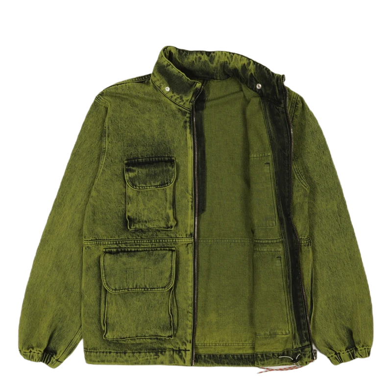 Denim Cargo Jacket Lime