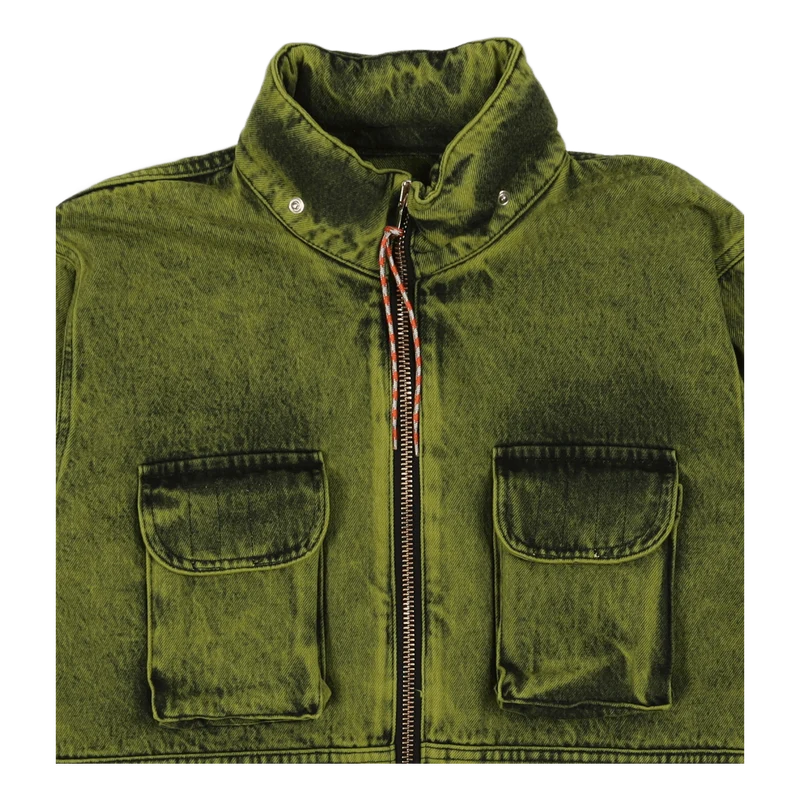 Denim Cargo Jacket Lime