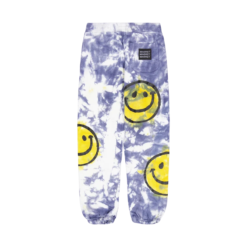 Smiley Sun Dye Sweatpant Yellow Blue Tie-dye