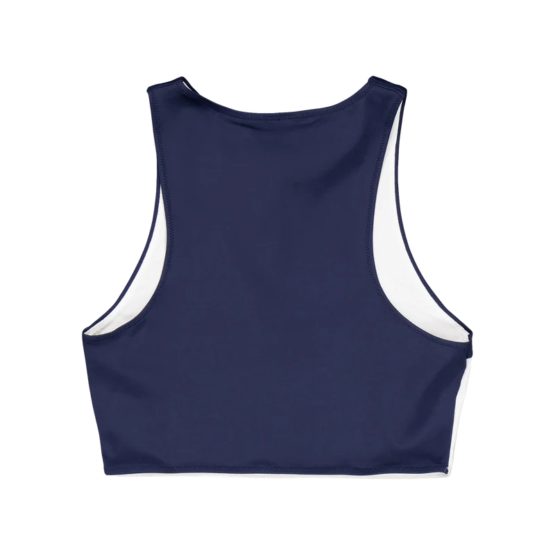 High Neck Crop Top (ext Sizes Blue