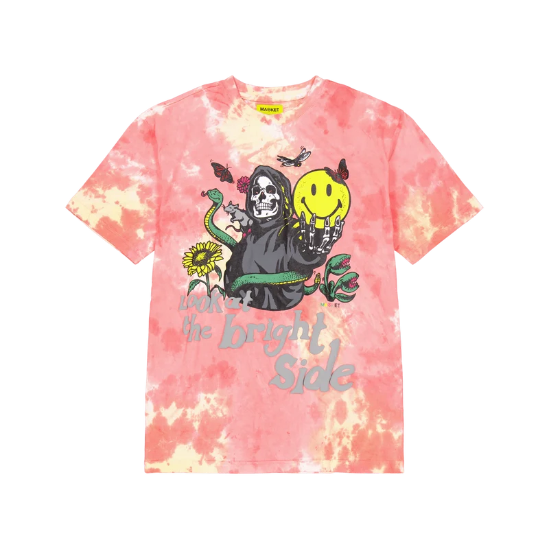 Smiley Look At The Bright Side Pink Tie-dye