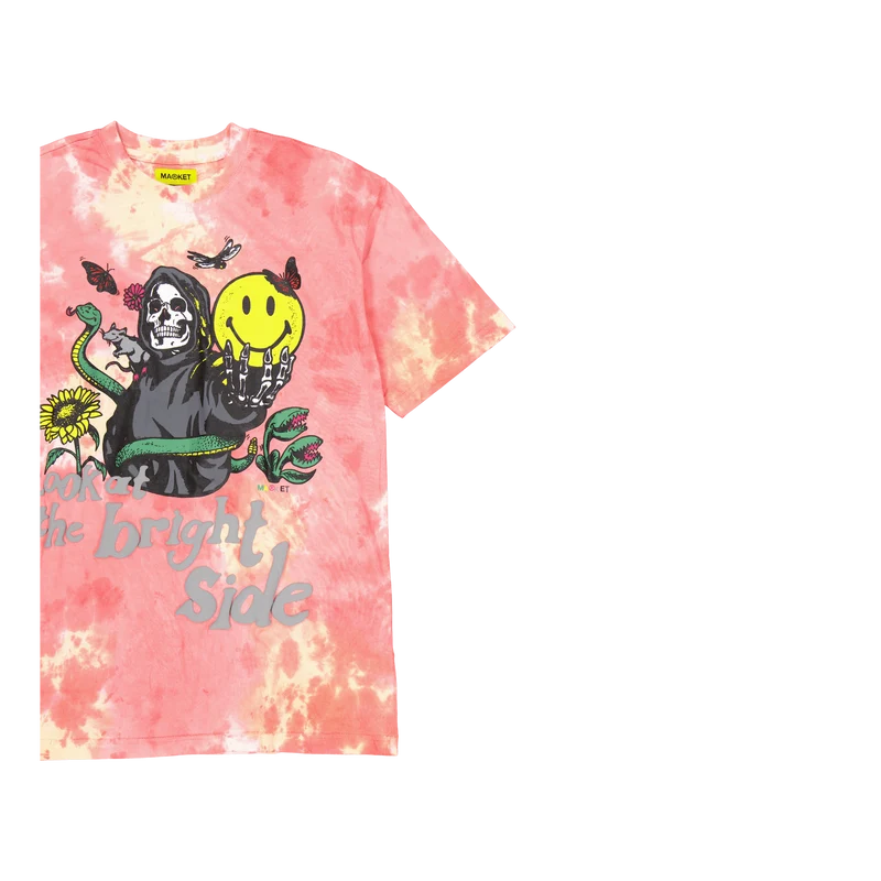 Smiley Look At The Bright Side Pink Tie-dye