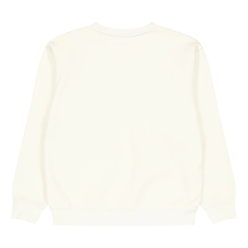 Smiley Oversized Crew Neck Swe Cream