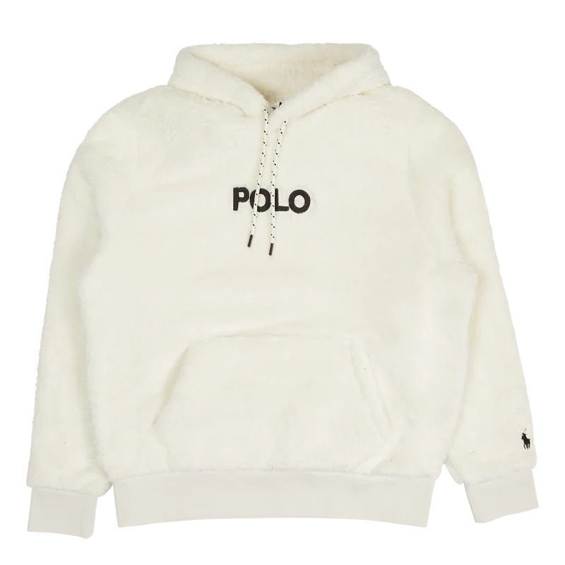 Logo-Embroidered Pile Fleece Hoodie Clubhouse Cream