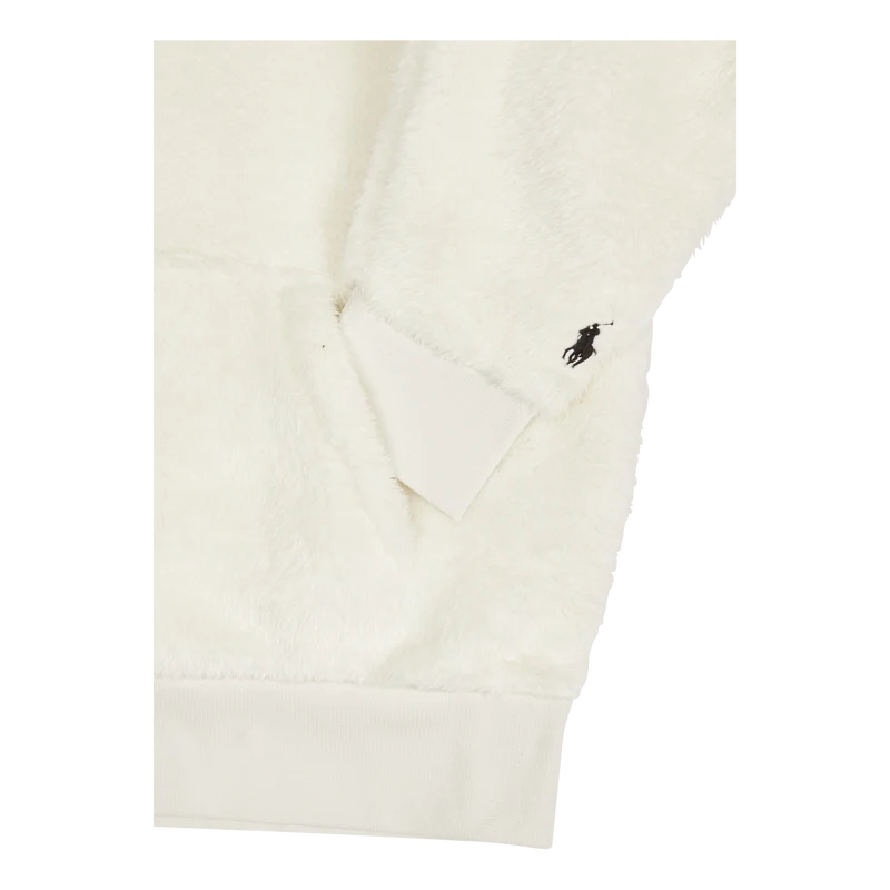 Logo-Embroidered Pile Fleece Hoodie Clubhouse Cream
