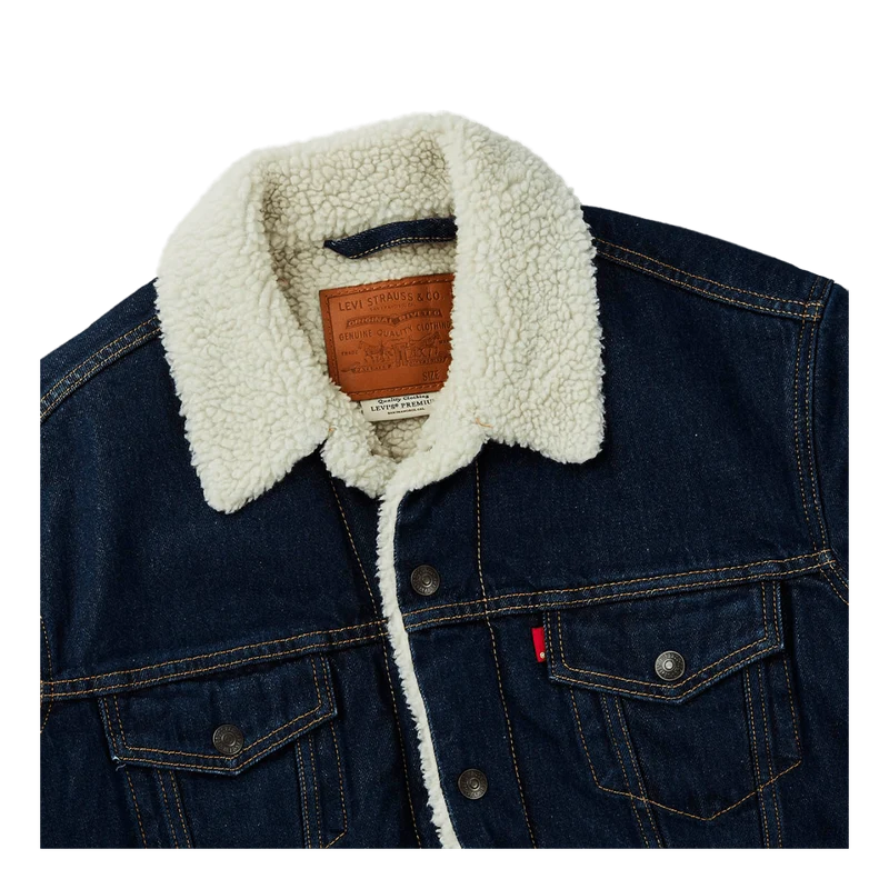 Type 3 Sherpa Trucker Rockridg Med Indigo - Worn In