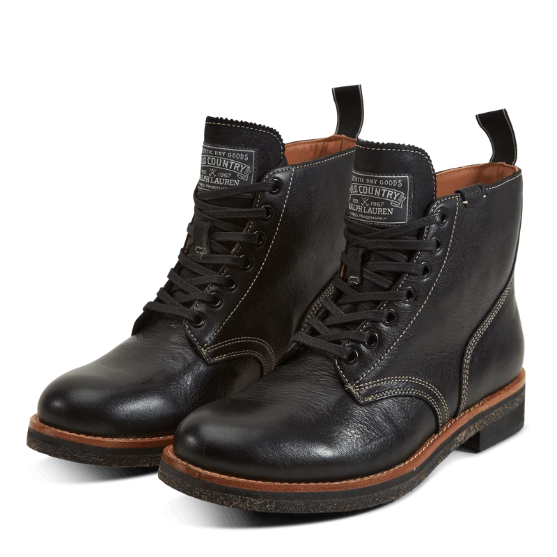 Tumbled Leather Boot Black