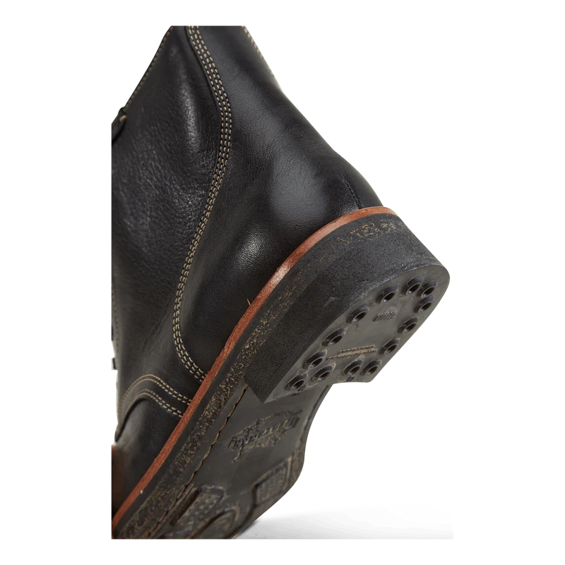 Tumbled Leather Boot Black