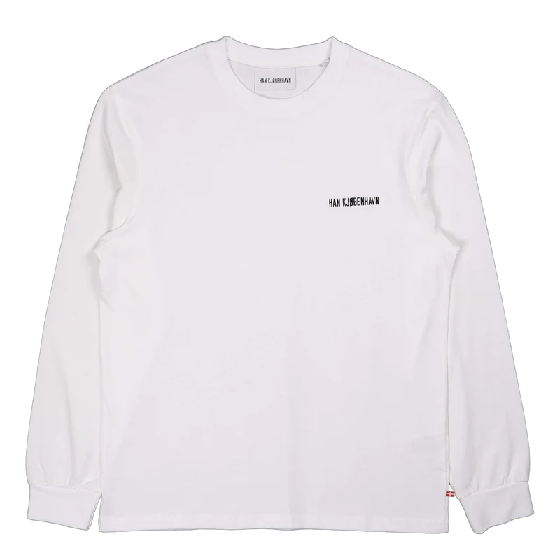 Casual Tee Long Sleeve White Logo