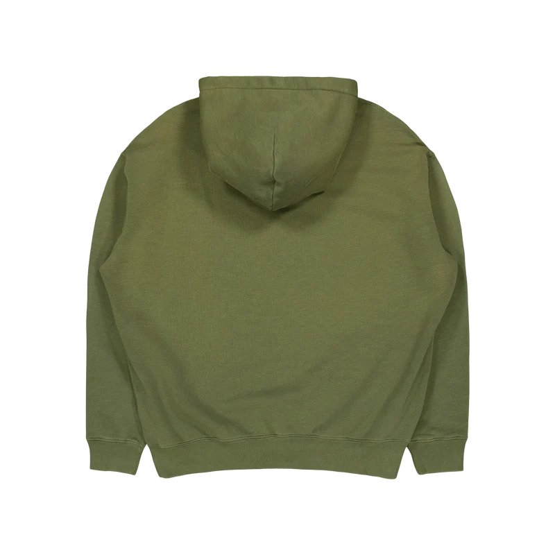 Embroidered Graphic Fleece Hoodie Dark Sage