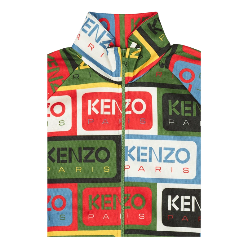 Zip Up Sweatshirt Kenzo Label Multicolor
