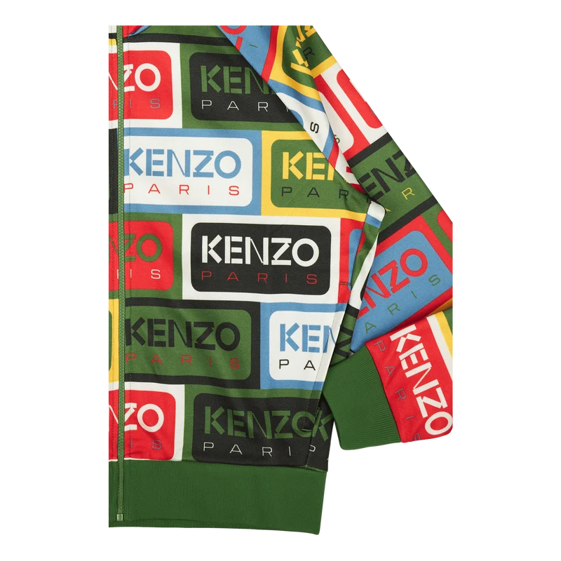 Zip Up Sweatshirt Kenzo Label Multicolor