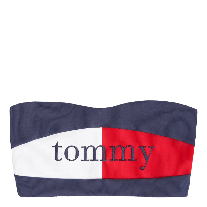 Tjcw Bandeu Flag Crop Top Yale Navy