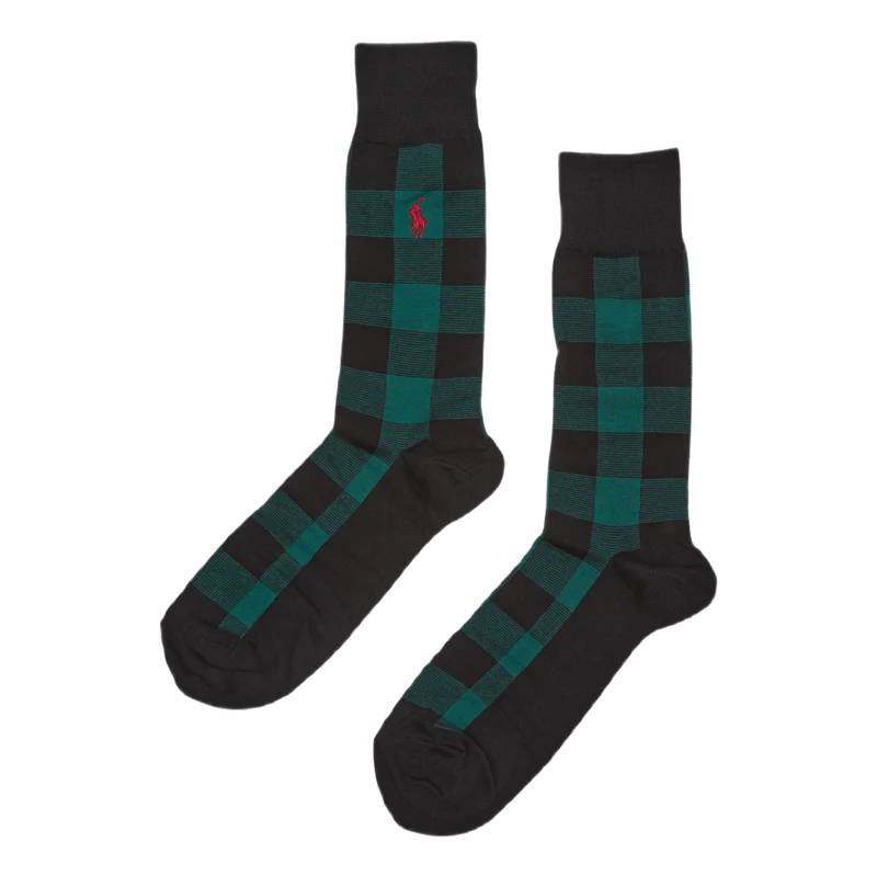 Buffalo Plaid Crew Sock Gift Set Rd/Grn/Gry