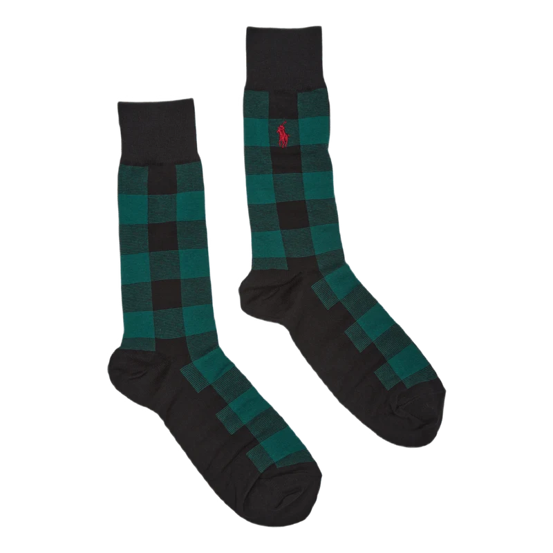 Buffalo Plaid Crew Sock Gift Set Rd/Grn/Gry