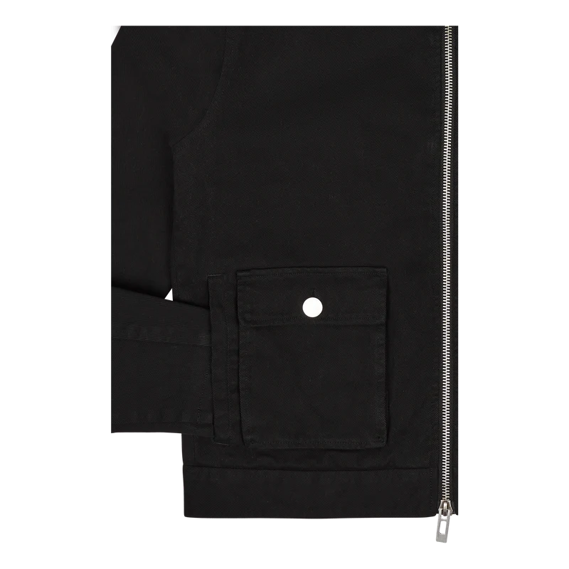 Cotton Boxy Cargo Jacket Black