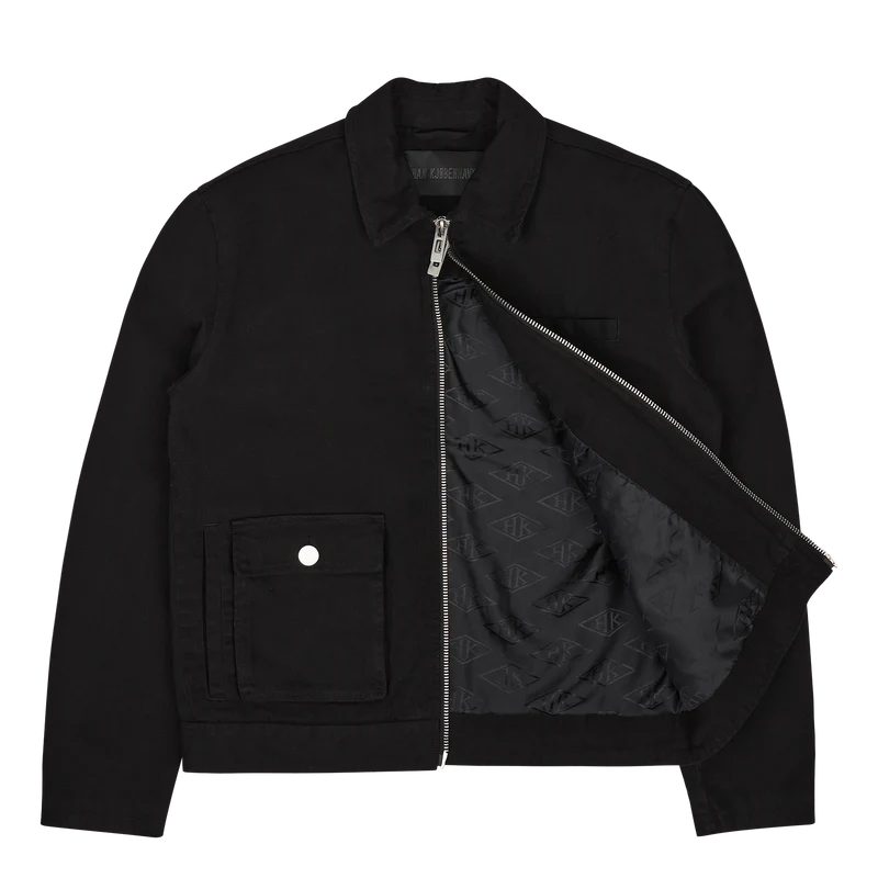 Cotton Boxy Cargo Jacket Black