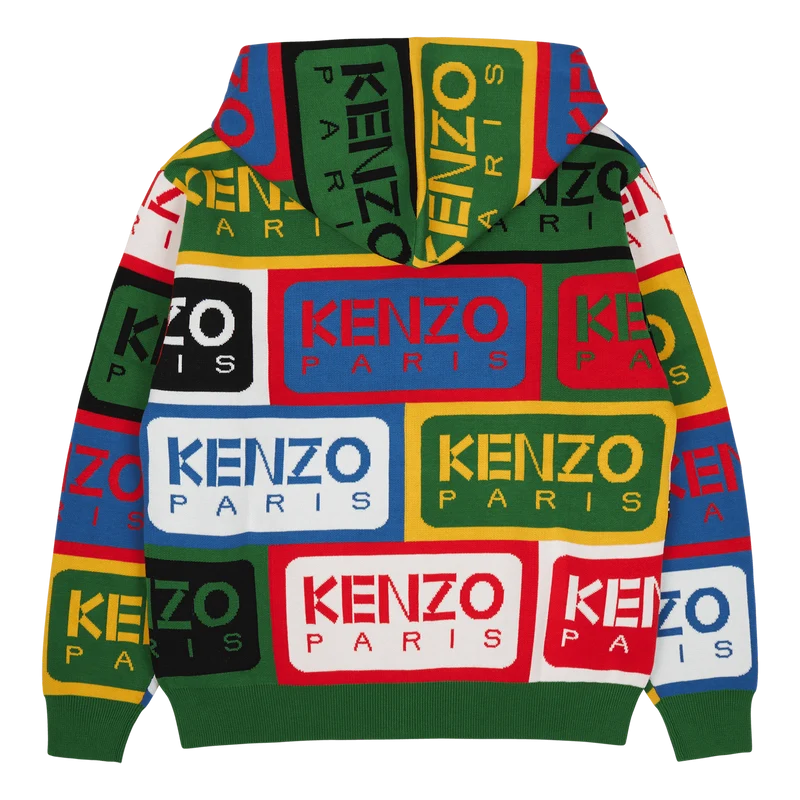 Zip Up Cardigan Kenzo Label Multicolor